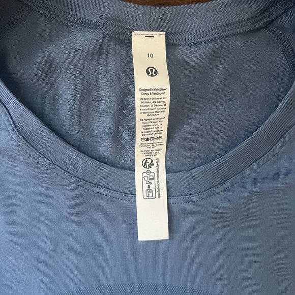 Lululemon NWT Swiftly Tech Long Sleeve Race Length in Washed Denim Blue Size 10 - Picture 4 of 4